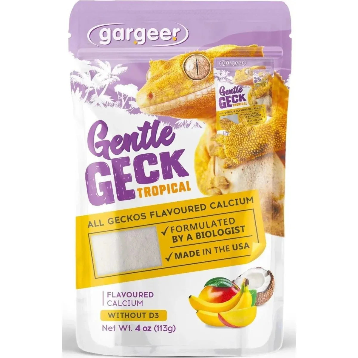 Gargeer Tropical Blend Calcium Powder Reptile & Amphibian Supplement 4oz - Talis Us