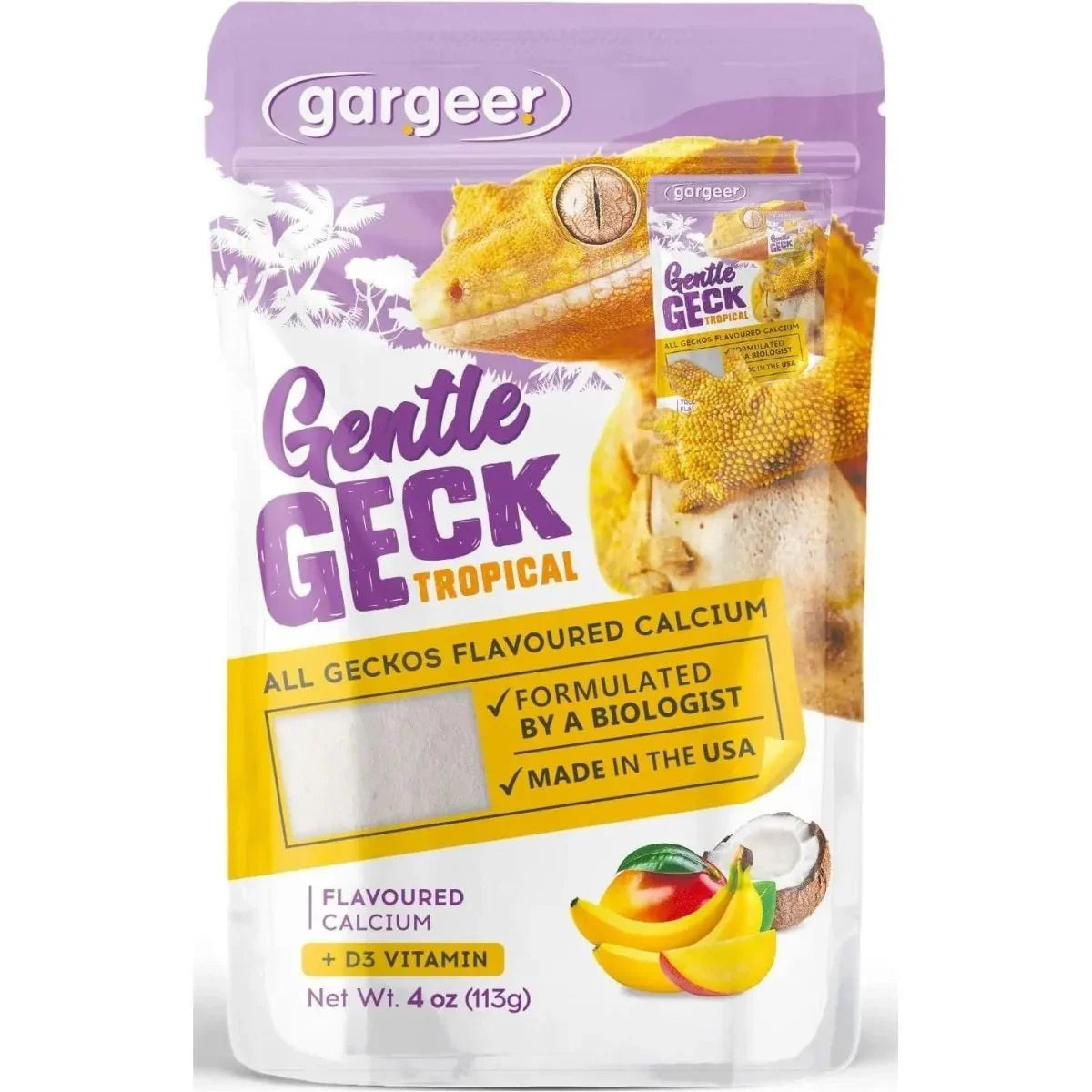 Gargeer Tropical Blend Calcium Powder Reptile & Amphibian Supplement 4oz - Talis Us