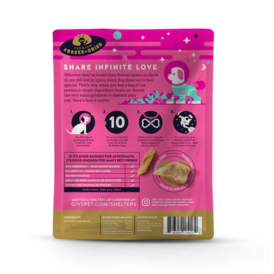 GivePet freeze-dried dog treats in a colorful packaging with heartwarming pet graphics