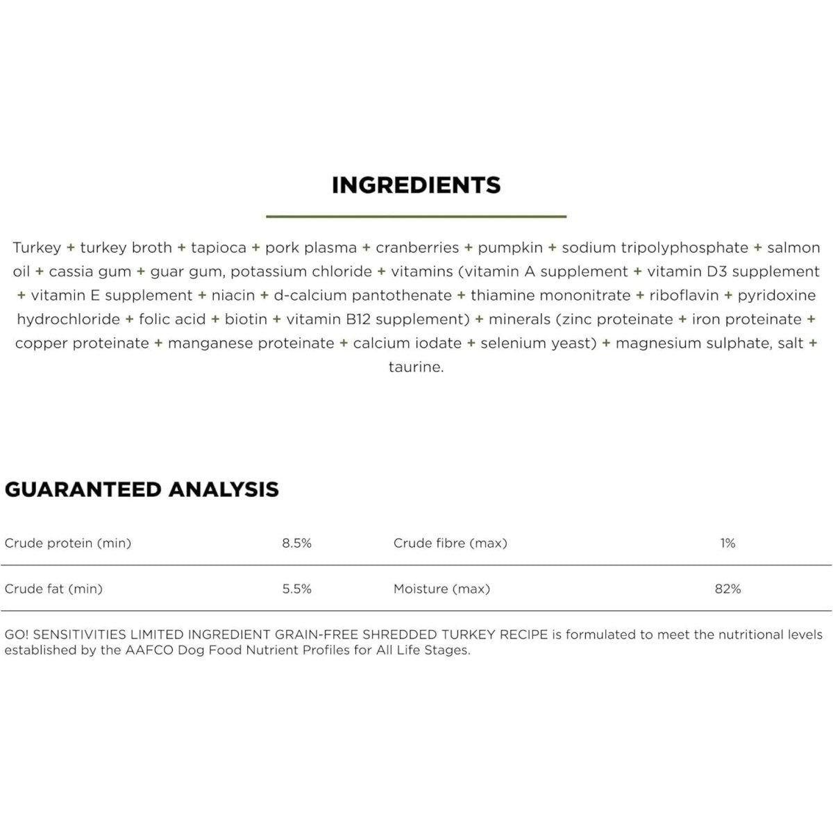 Go! Solutions Sensitivities Limited Ingredient Grain - Free Shredded Turkey Dog Food 12ea/12.5 oz - Talis Us