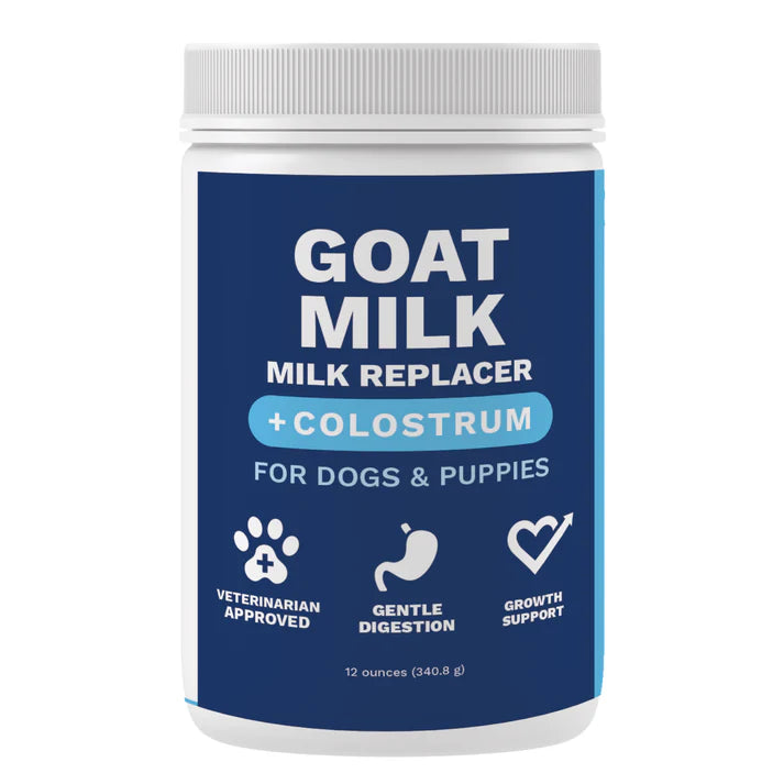 Under the Weather Goat Milk Replacer for Puppies in 12-ounce container for growth support and gentle digestion