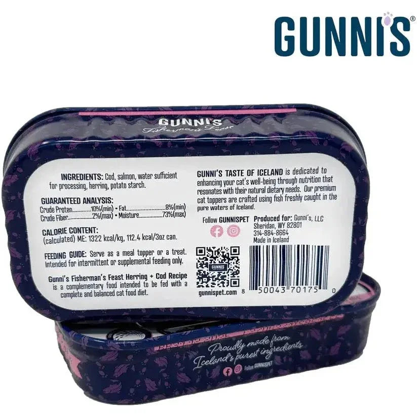 Gunni's Cat Food Topper – Flavorful Boost with Omega - 3 & Kelp 3.0 oz, 17 pk - Talis Us