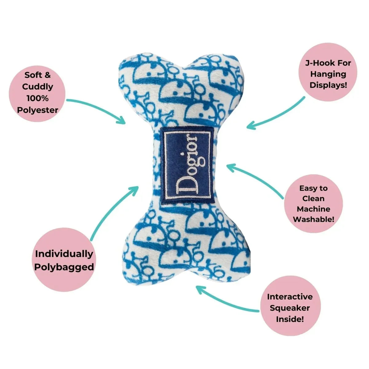 Haute Diggity Dog Dogior Bones Plush Dog Toy - Talis Us