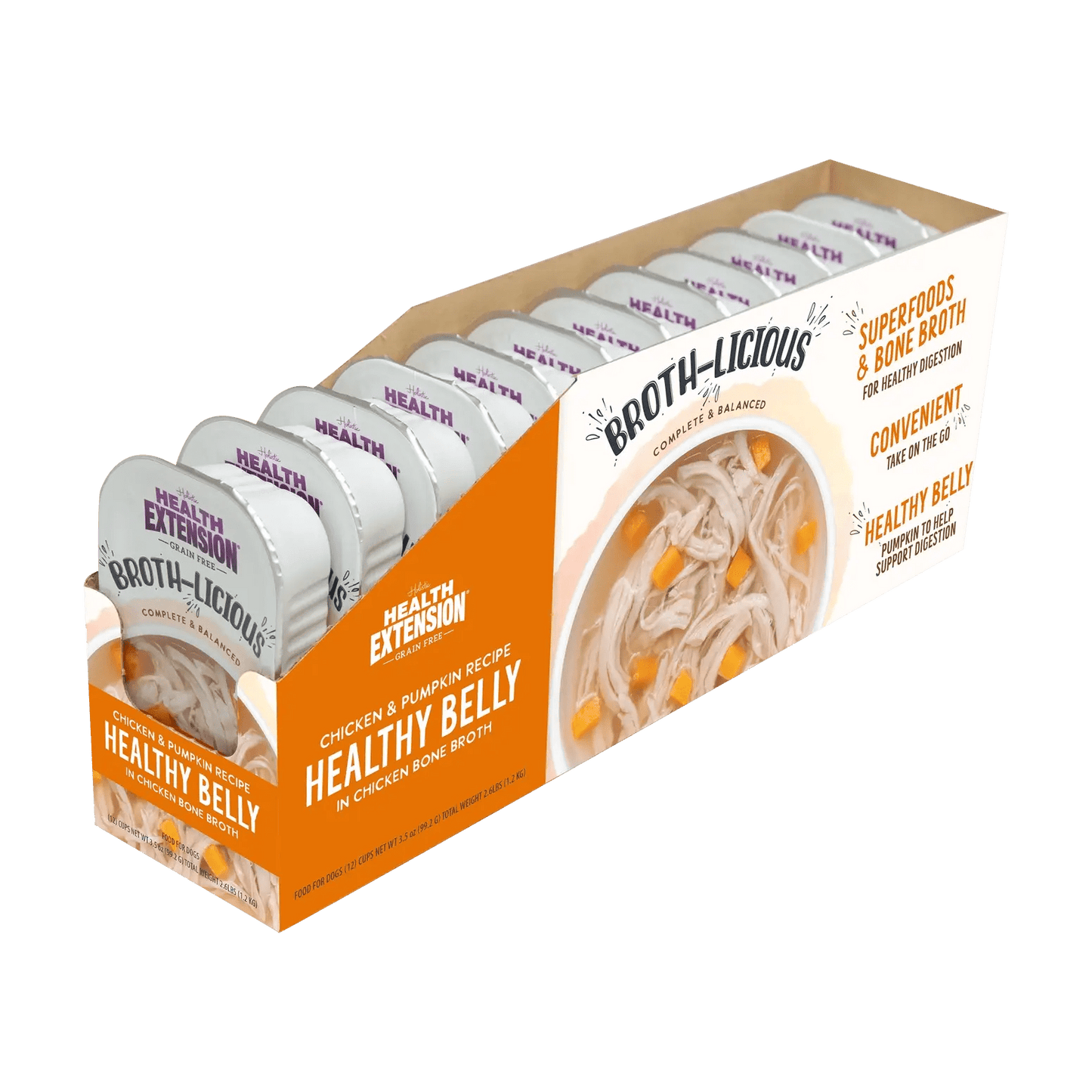 Health Extension Healthy Belly Wet Dog Food for Sensitive Stomachs in Convenient Packs with Superfoods