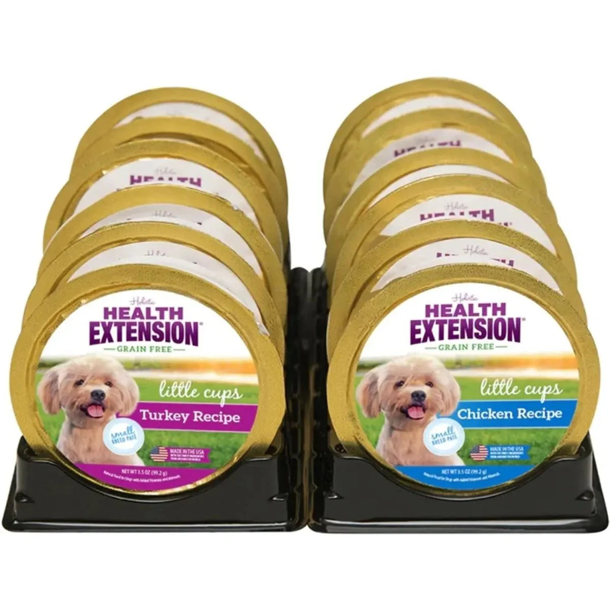 Health Extension Little Cups Chicken & Turkey Recipe Variety Pack Small Breed Wet Puppy Food 3.5oz/ 12 Cups - Talis Us