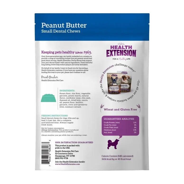 Health Extension Peanut Butter Flavor Dental Bones - Talis Us