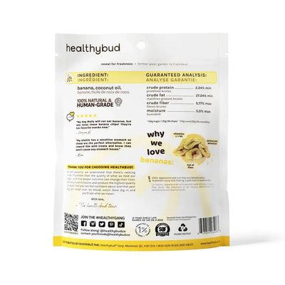 Healthybud Banana Crisps Dehydrated Vegan Training Dog Treats 5.3 Oz - Talis Us