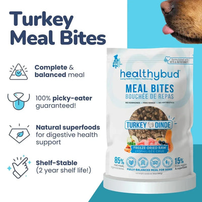 Healthybud Turkey Meal Bites Freeze - Dried Dog Food 14Oz - Talis Us