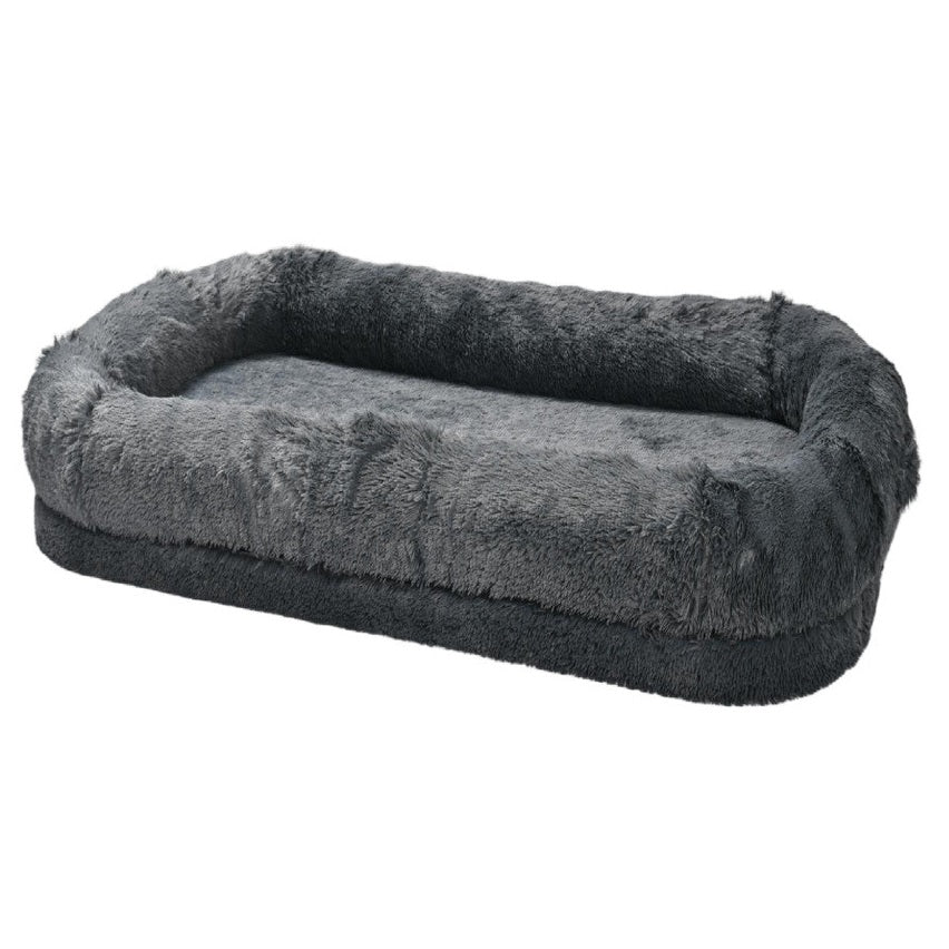 Max & Marlow Gray Human Sized Dog Bed with Soft, Plush Fabric for Ultimate Comfort