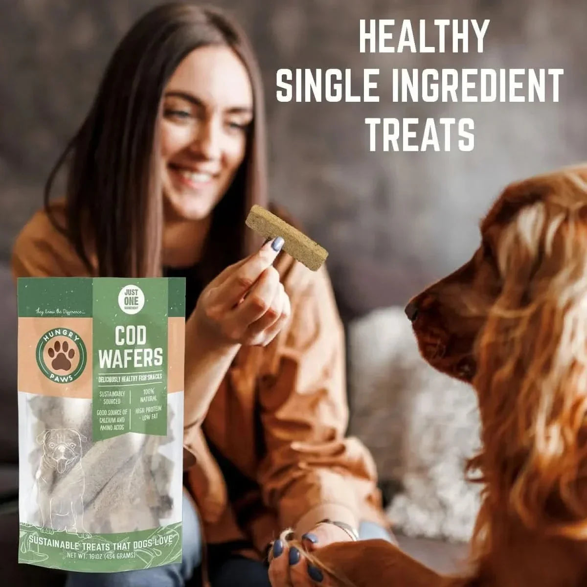 Hungry Paws Cod Fish Wafer Dog Treats Single Ingredient Snacks - Talis Us