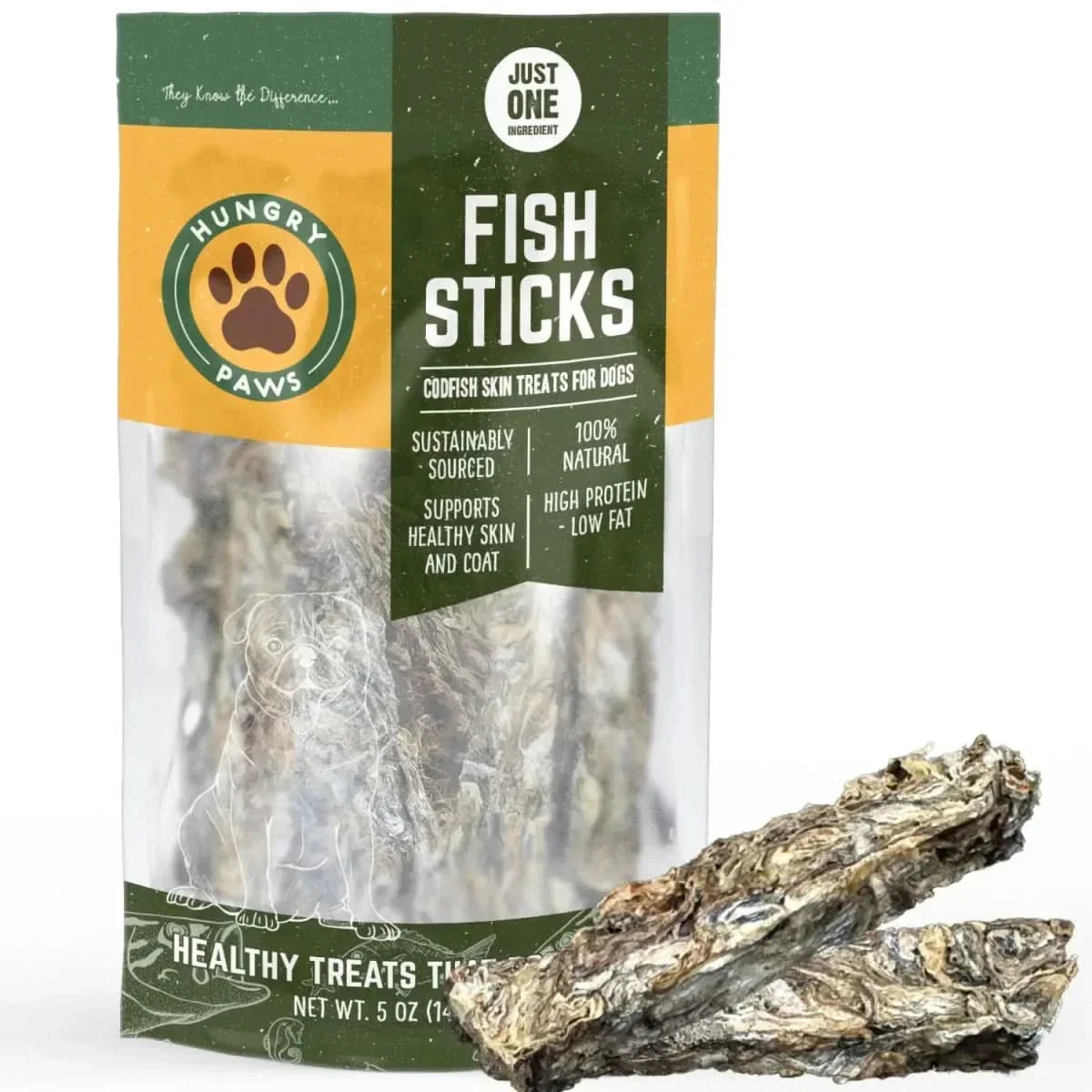 Hungry Paws Premium Cod Skin Sticks Dog Chew Treats - Talis Us
