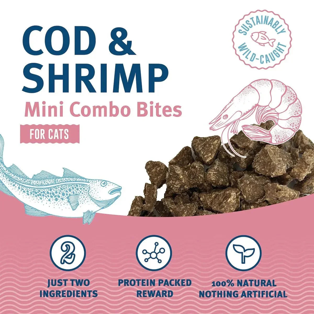 Icelandic+ Cod & Shrimp Mini Combo Bites Treats For Cats 1.7 oz - Talis Us