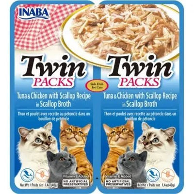 Inaba Twin Packs Tuna and Chicken with Scallop Recipe in Scallop Broth Side Dish for Cats - Talis Us