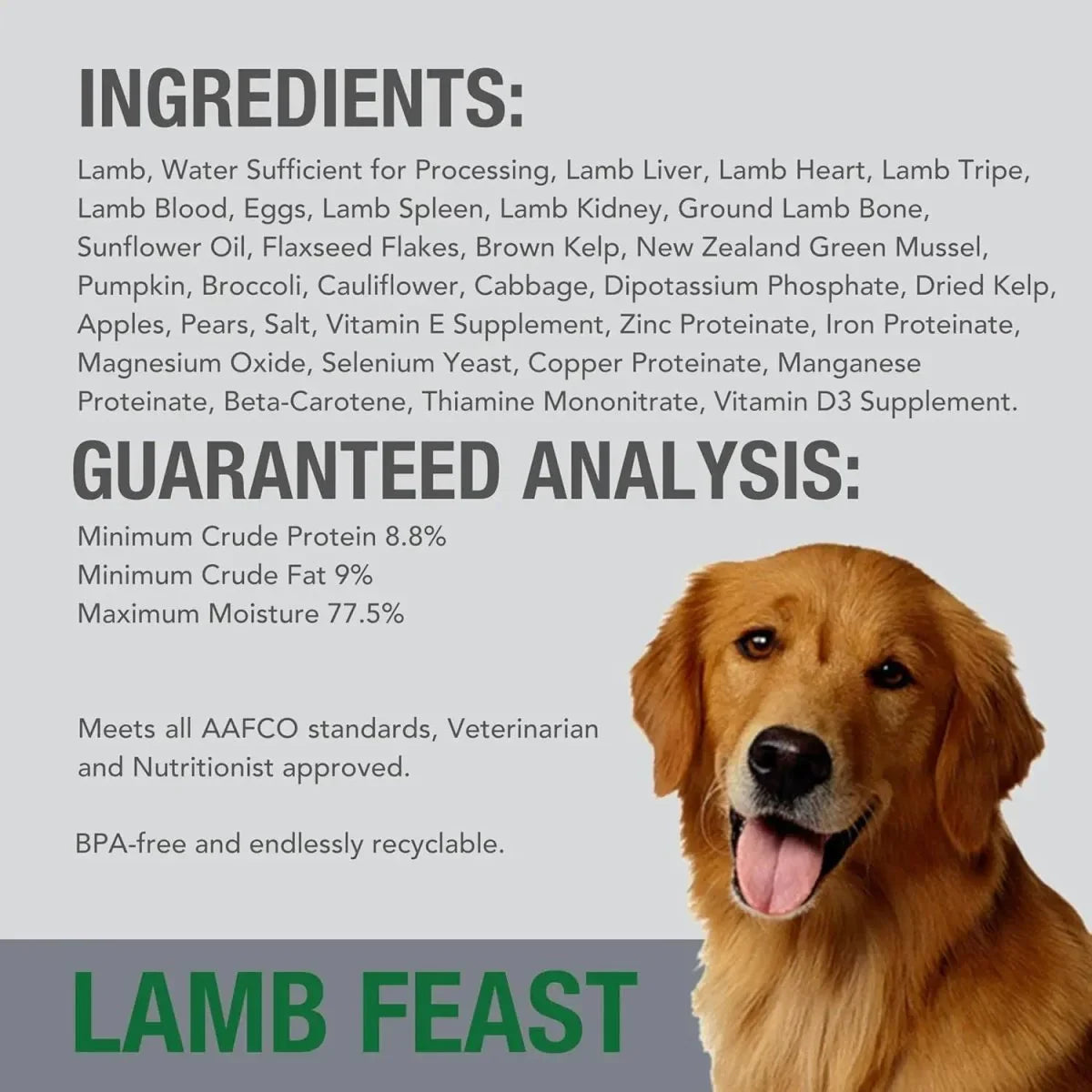 K9 Natural Grass - Fed Lamb Feast Grain - Free Canned Dog Food - Talis Us
