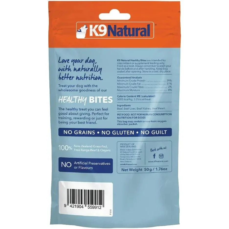 K9 Natural Healthy Bites Beef & Organs Freeze - Dried Dog Treats 1.76oz - Talis Us