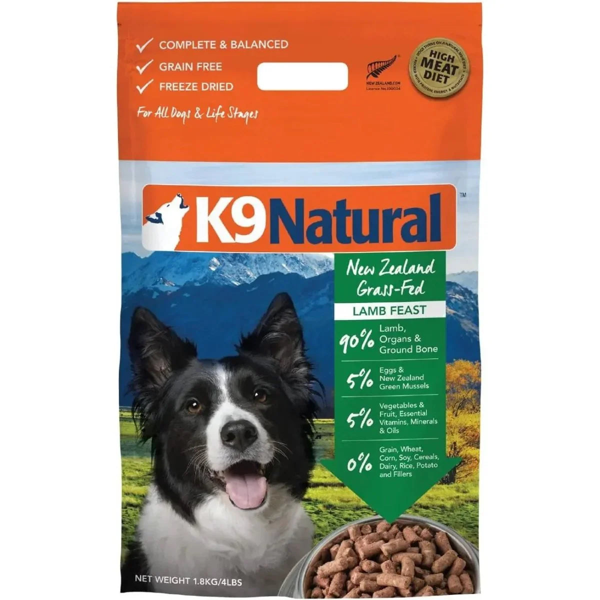 K9 Natural Lamb Feast Raw Grain - Free Freeze - Dried Dog Food - Talis Us