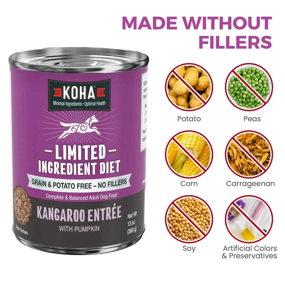 KOHA Limited Ingredient Diet Kangaroo Entrée Wet Dog Food 12ea/13 oz - Talis Us