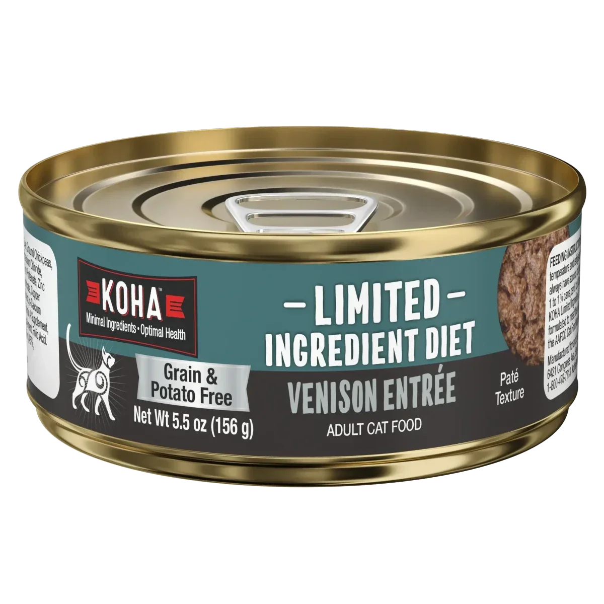 Koha Limited Ingredient Paté Grain Free Venison Wet Cat Food 5.5oz Case of 24 - Talis Us