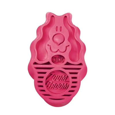 Kong ZoomGroom dog brush in pink for effectively removing loose fur and promoting healthy skin
