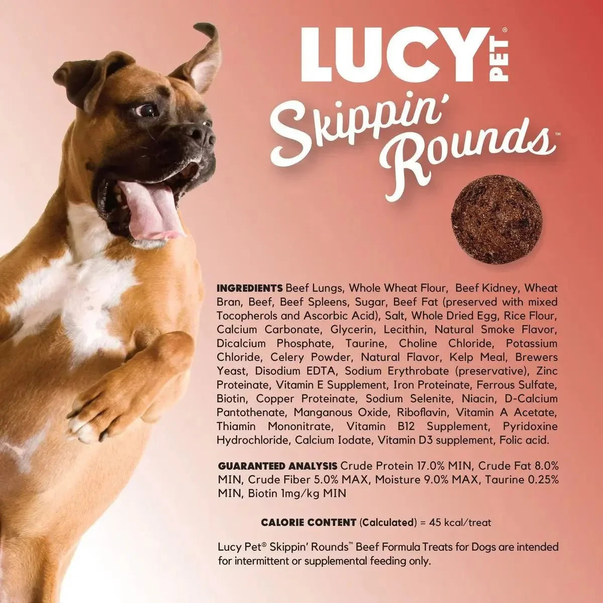 Lucy Pet Products Skippin' Rounds Beef Dog Treat 8 oz - Talis Us