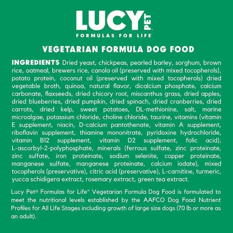 Lucy Pet Products Vegetarian Formula Dry Dog Food - Talis Us