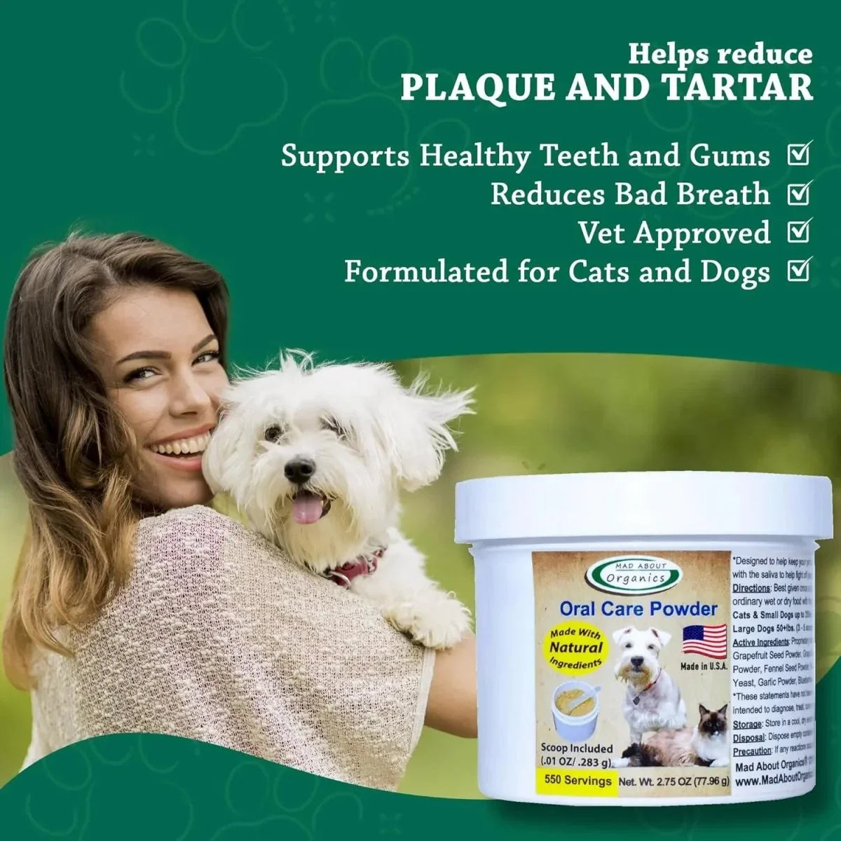 Mad About Organics Oral Care Powder for Pets - Talis Us