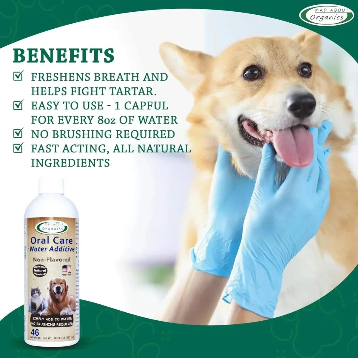 Mad About Organics Oral Care Water Additive for Cats & Dogs - Talis Us