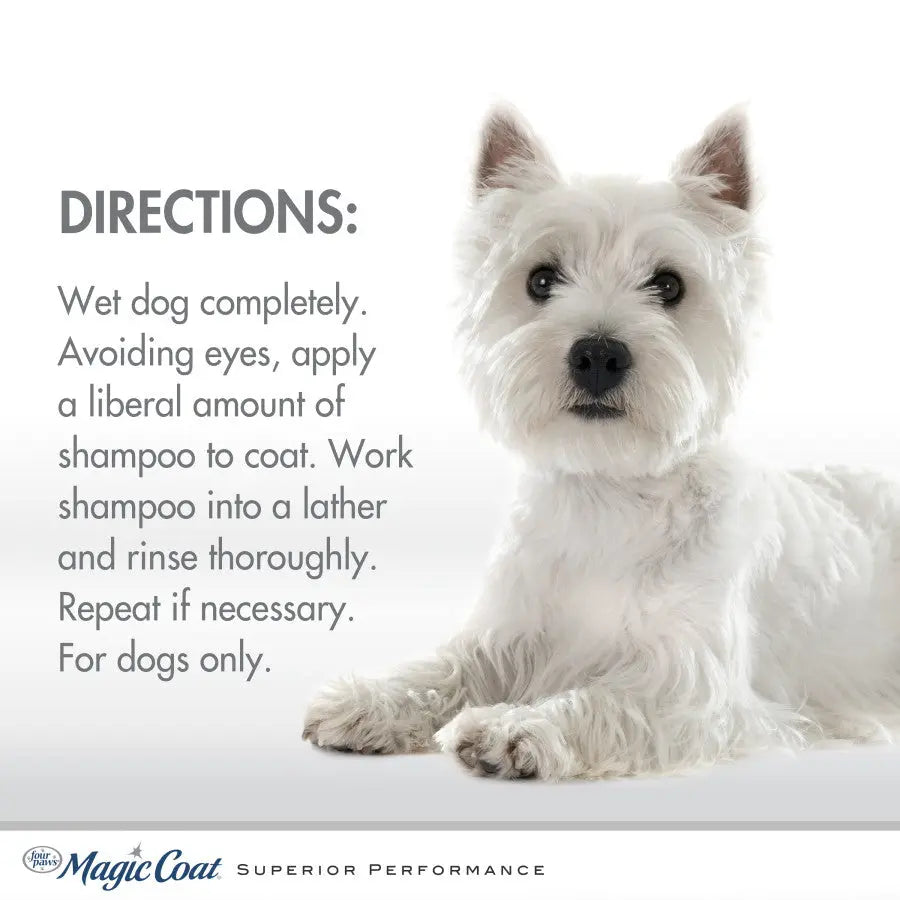 Four Paws Bright White Dog Shampoo to enhance your dog's coat with a gentle formula for a brighter appearance