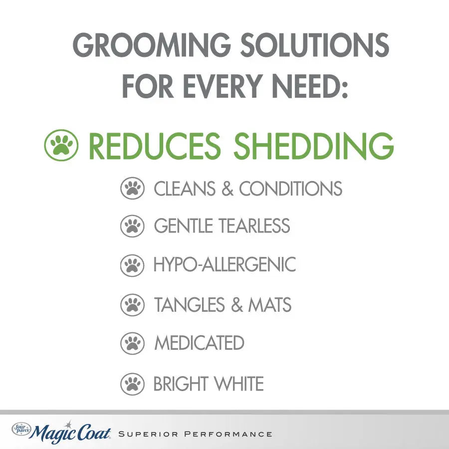 Four Paws dog shedding shampoo designed to reduce shedding while gently cleaning and conditioning fur