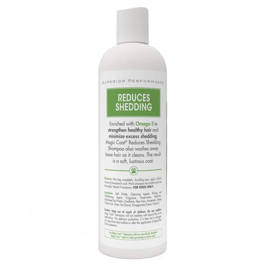 Four Paws Magic Coat Dog Shedding Shampoo with Omega-3 to reduce excessive shedding and promote a lustrous coat