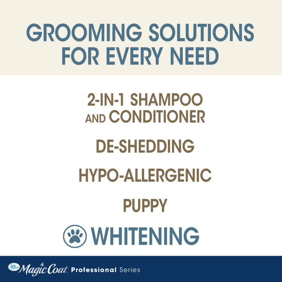 Four Paws Oatmeal Whitening Dog Shampoo for brightening and cleaning your dog's coat
