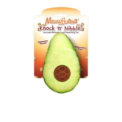Meowijuana Avocado Knock 'n' Nibble Refillable Treat Dispenser Cat Toy - Talis Us