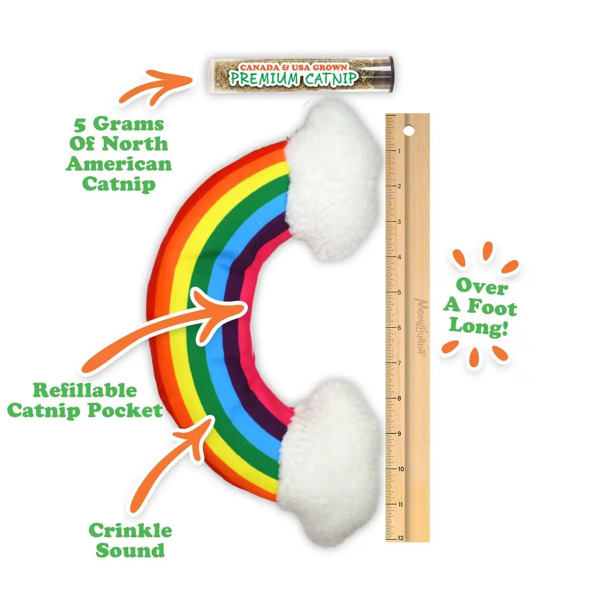 Meowijuana Get "Kickin'" Rainbow Kicker Cat Toy - Talis Us