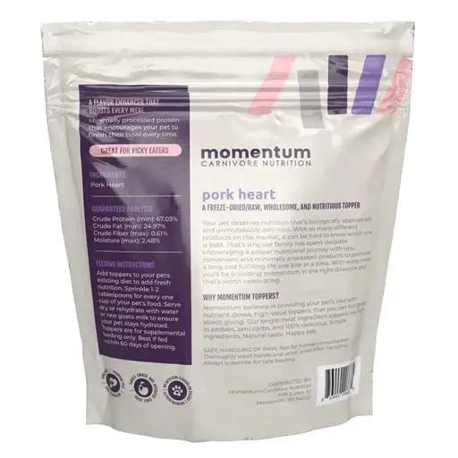 Momentum Carnivore Nutrition Freeze Dried Raw Pork Heart Topper 3.75 - Talis Us