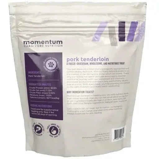 Momentum Carnivore Nutrition Freeze Dried Raw Pork Tenderloin Dog Treats 3.5oz - Talis Us