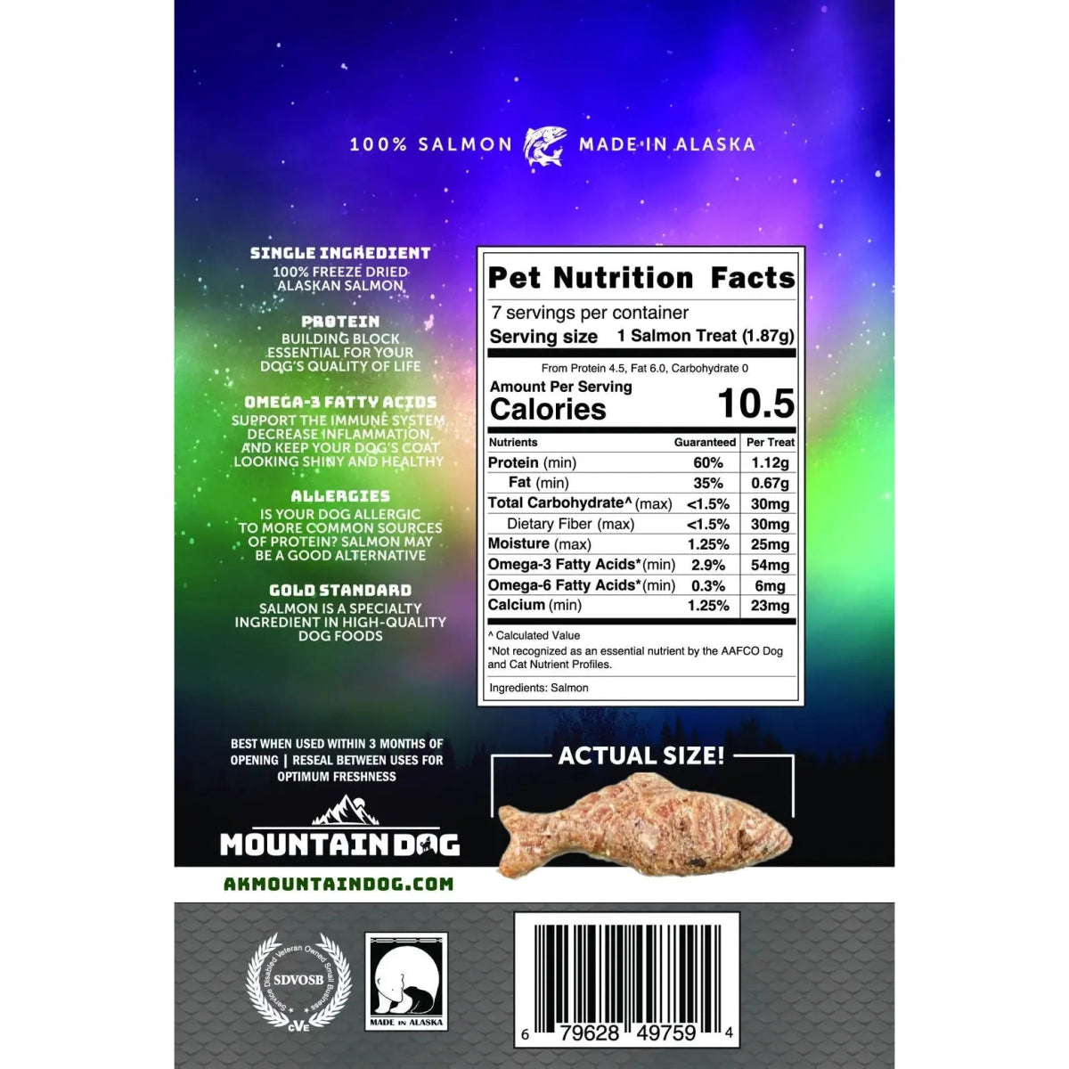Mountain Dog Treats Wild Caught Alaskan Salmon Dog Treats 0.75 oz - Talis Us
