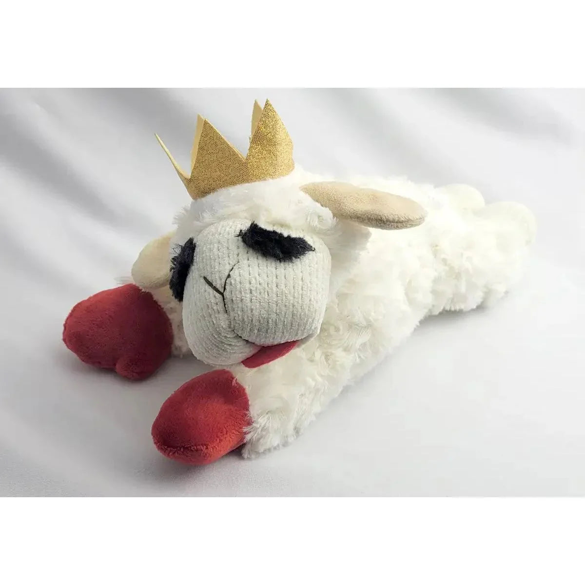Multipet Lambchop with Crown Plush Dog Toy Medium 10.5" - Talis Us