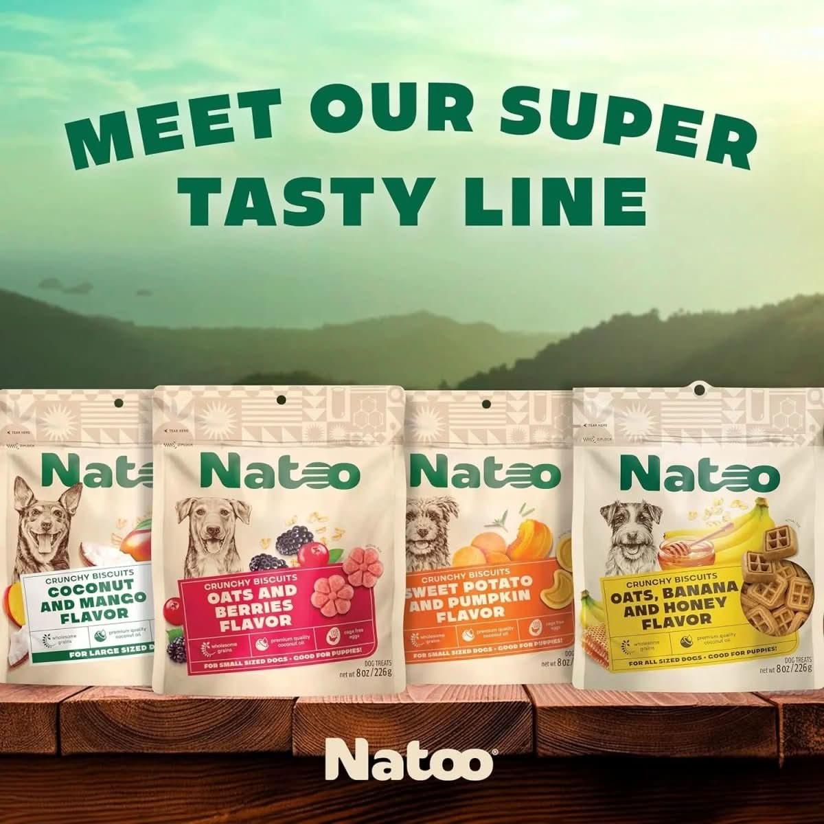 Natoo Biscuits with Oats Banana and Honey for Skin and Coat Health - Talis Us