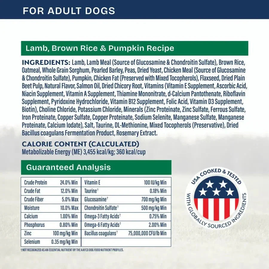 Natural Balance Health Protection Adult Lamb, Rice & Pumpkin Dry Dog Food - Talis Us