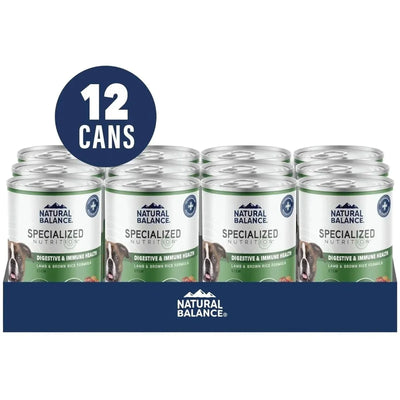 Natural Balance Specialized Nutrition Digestive & Immune Health Adult Lamb & Brown Rice Formula Wet Dog Food, 12ea/12.7 oz - Talis Us