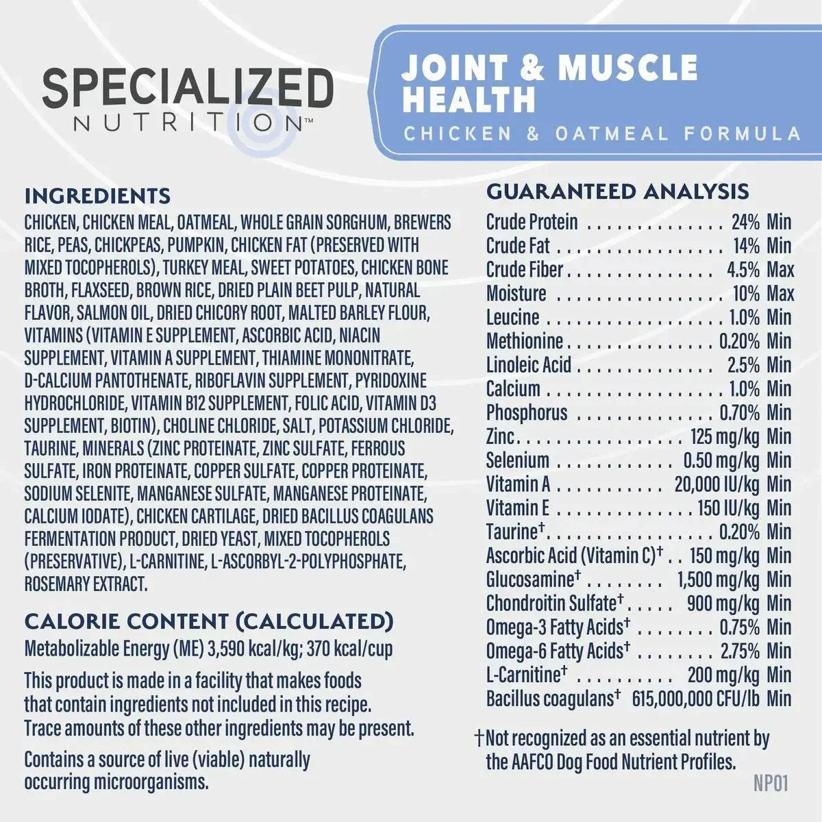 Natural Balance Specialized Nutrition Joint & Muscle Health Chicken & Oatmeal Dry Dog Food - Talis Us