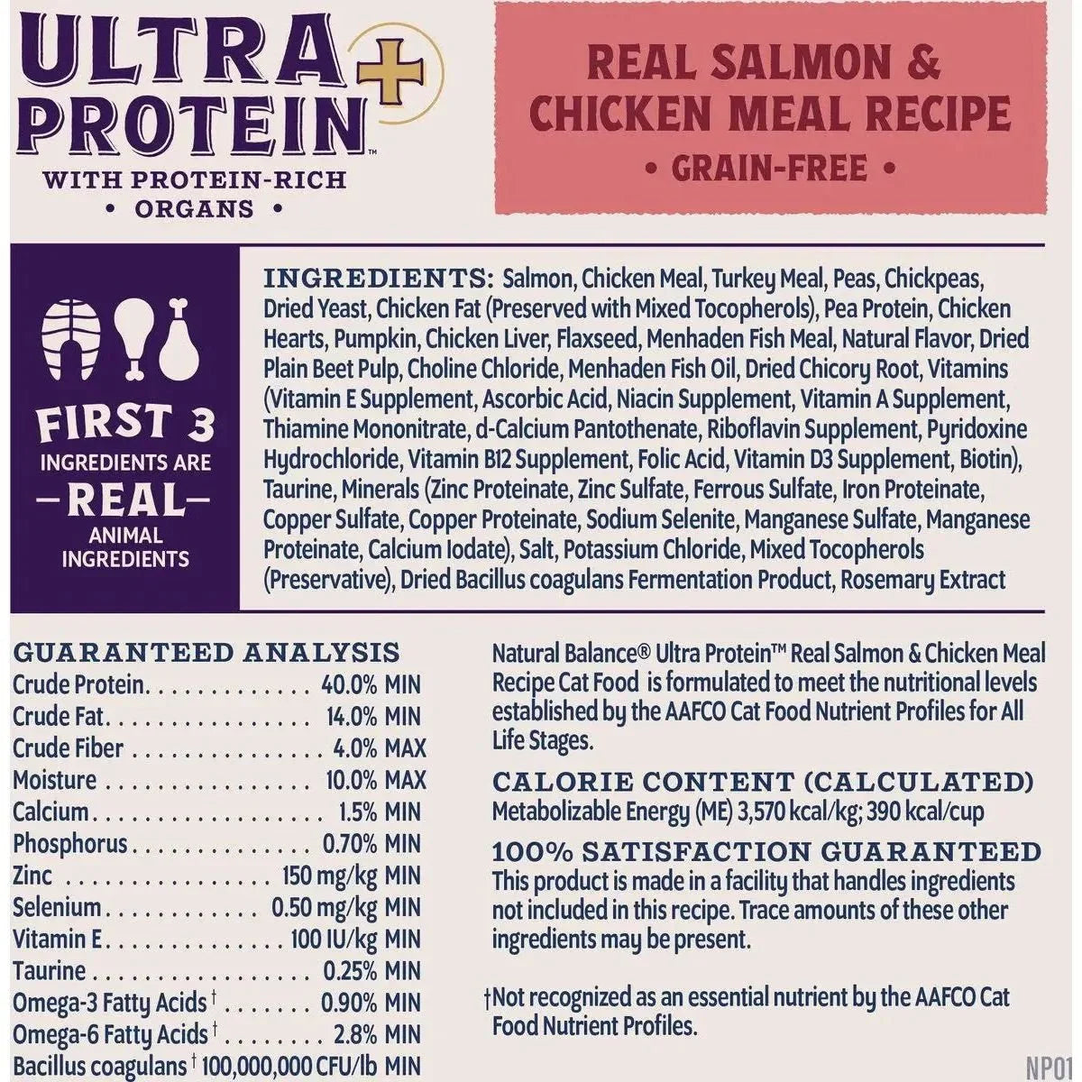 Natural Balance Ultra Protein Plus Skin/Coat/Digestive Health Salmon & Chicken Meal Dry Cat Food - Talis Us