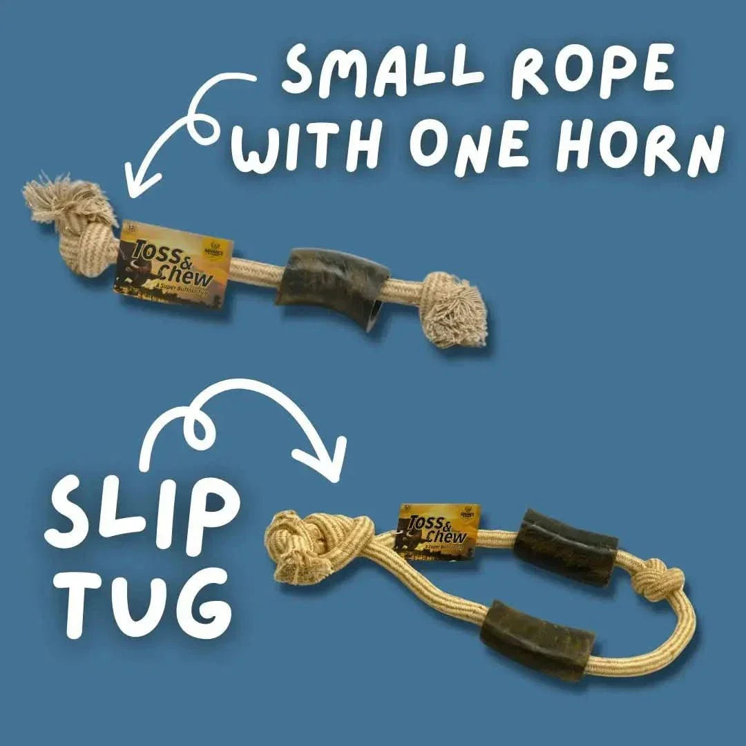 Natural Chew Rope With Keratin - Rich Buffalo Horns - Talis Us
