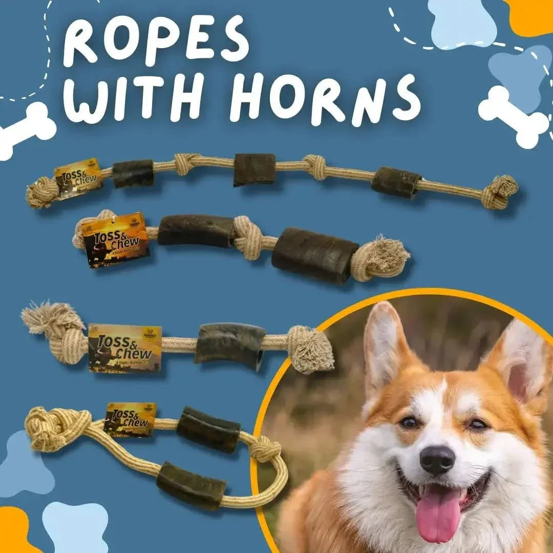 Natural Chew Rope With Keratin - Rich Buffalo Horns - Talis Us