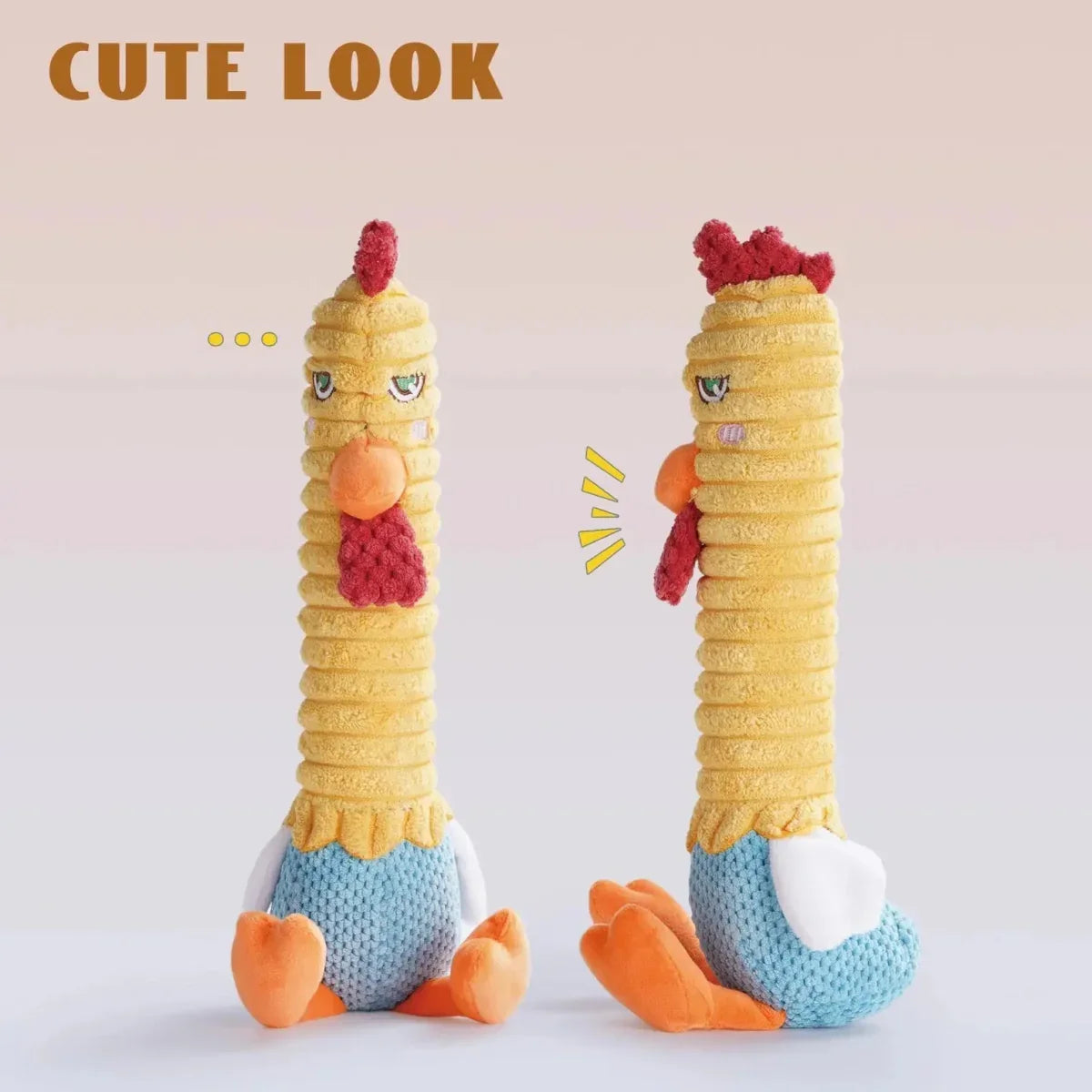 Nocciola 3 - in - 1 Chicken Dog Toy with Rubber Squeaker - Talis Us