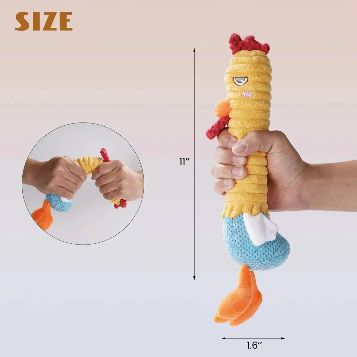 Nocciola 3 - in - 1 Chicken Dog Toy with Rubber Squeaker - Talis Us