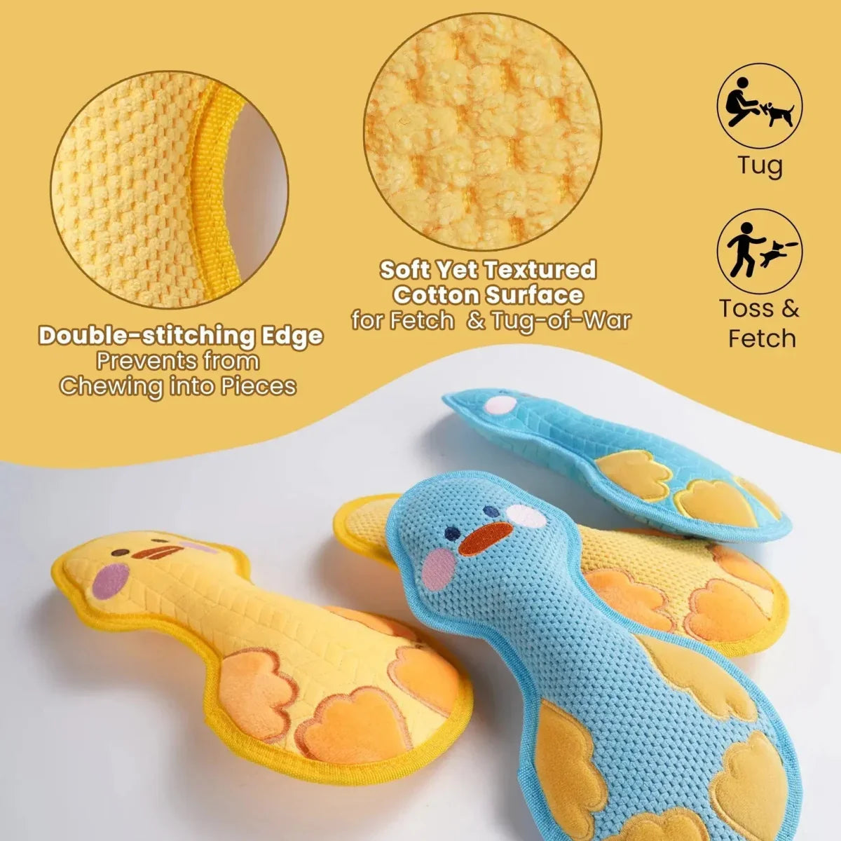 Nocciola Durable Duck Squeaky Dog Toy For Aggressive Chewers - Talis Us