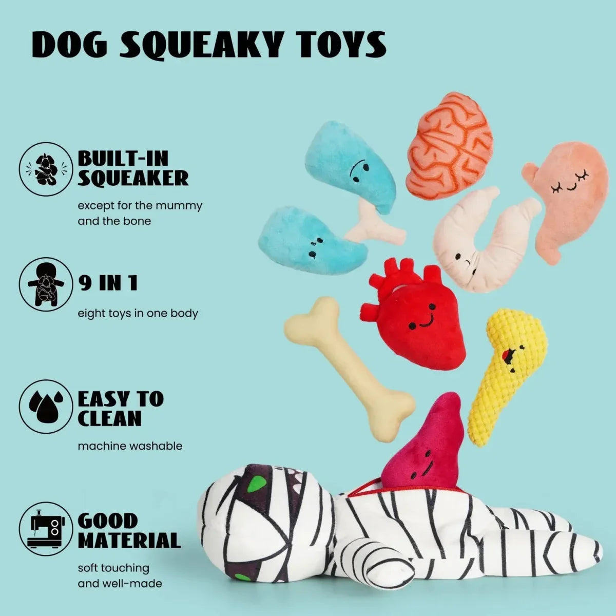 Nocciola Durable, Interactive Plush Toy for Dogs with 8 Organ Squeakers - Talis Us