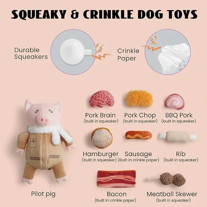 Nocciola Hide - and - Seek Pig Toy Bundle for Dogs - Talis Us
