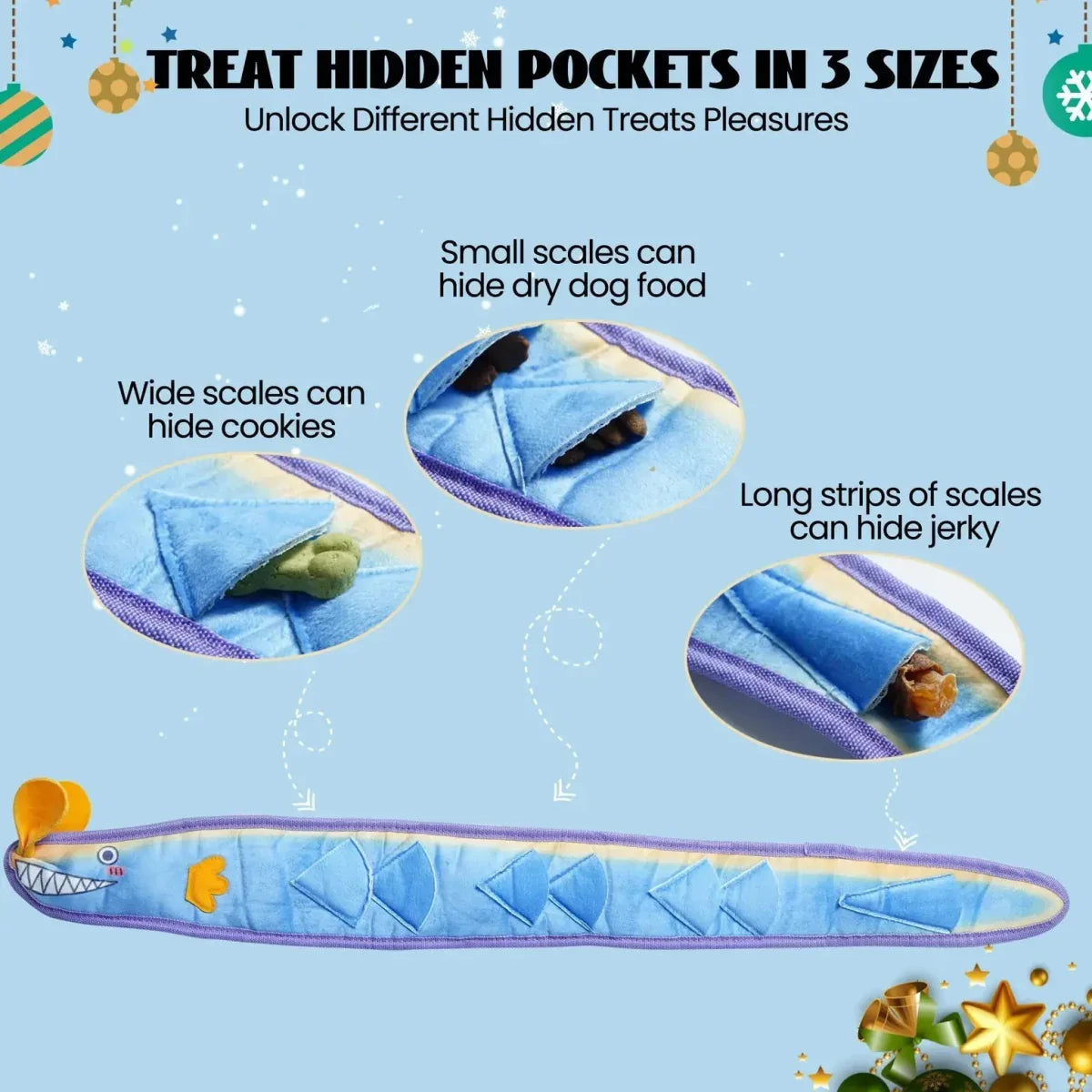 Nocciola Interactive No - Stuffing Eel Toy – Tug, Snuffle, and Squeak - Talis Us